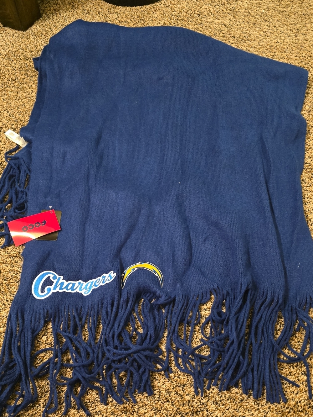 LA Chargers Blanket Scarf NWT